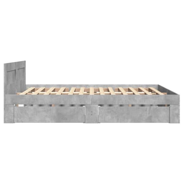 vidaXL Sengeramme med hodegavl betonggrå 135x190 cm konstruert tre