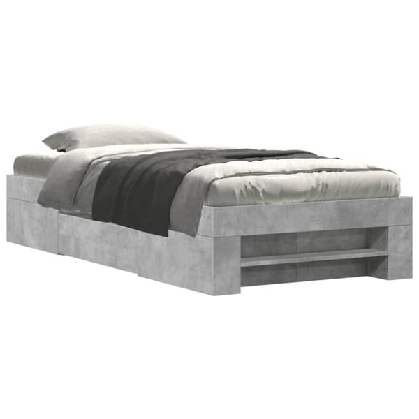 vidaXL Sengeramme betonggrå 75x190 cm konstruert tre