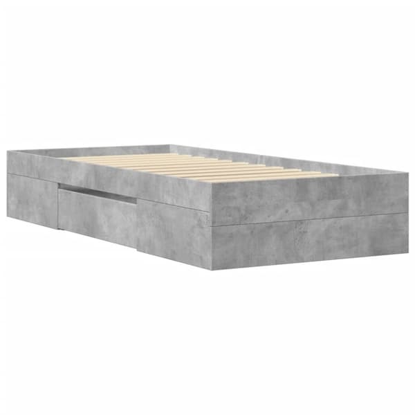 vidaXL Sengeramme betonggrå 75x190 cm konstruert tre