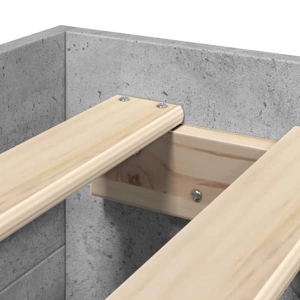 vidaXL Sengeramme betonggrå 75x190 cm konstruert tre