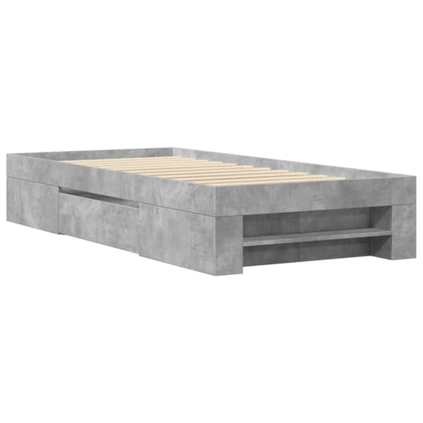 vidaXL Sengeramme betonggrå 75x190 cm konstruert tre