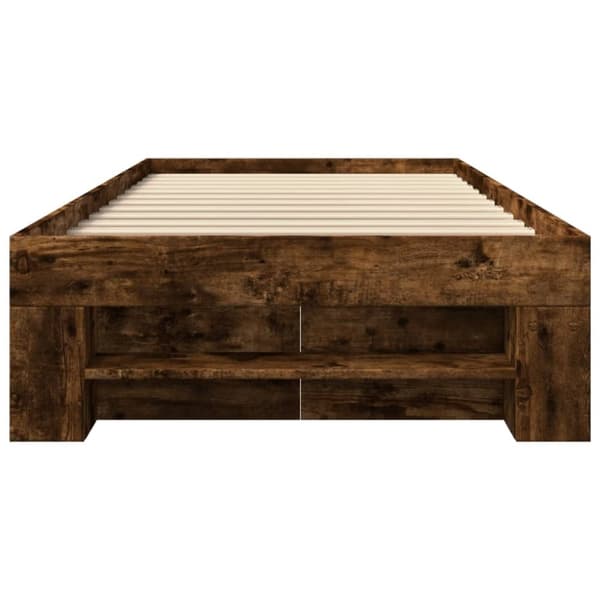 vidaXL sengeramme 90x190 cm konstrueret træ røget egetræsfarve