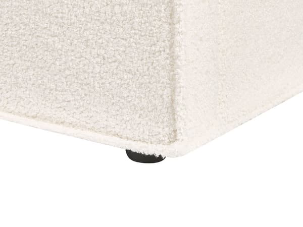 Seng med oppbevaring Off-white Bouclé 160 x 200 cm Lamellramme Sengegavl Moderne Minimalistisk Dobbeltseng Soverom