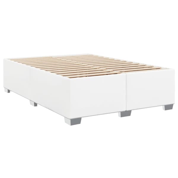 vidaXL Ramsäng med madrass vit 160x200 cm konstläder