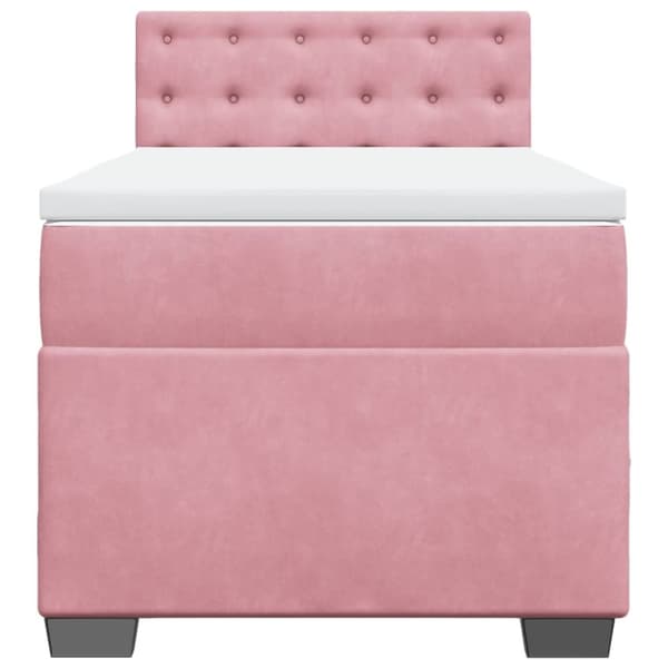 vidaXL kontinentalseng med madras 90x190 cm fløjl pink