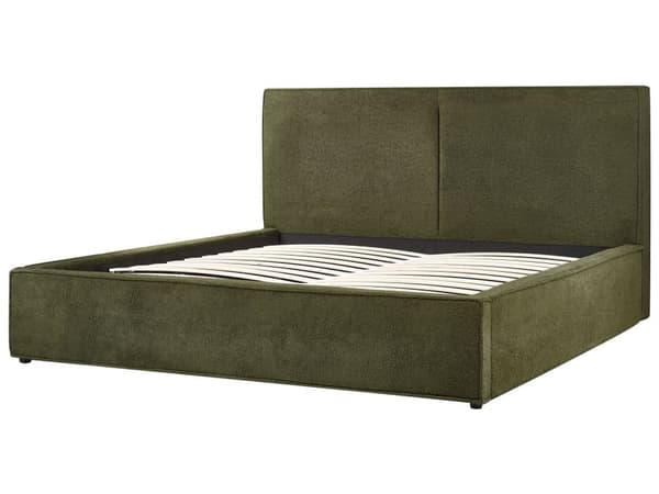 Parisänky tummanvihreä bukleekangas verhoiltu mänty 180 x 200 cm säilytystilalla sälepohjalla skandinaavinen tyyli