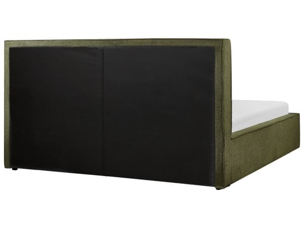 Parisänky tummanvihreä bukleekangas verhoiltu mänty 180 x 200 cm säilytystilalla sälepohjalla skandinaavinen tyyli