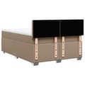 Miniatyrbilde 11 av 11: vidaXL Seng med madrass boksfjær cappuccino 140x200 cm kunstlær