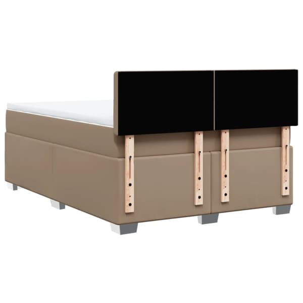 vidaXL kontinentalseng 140x200 cm kunstlæder cappuccinofarvet