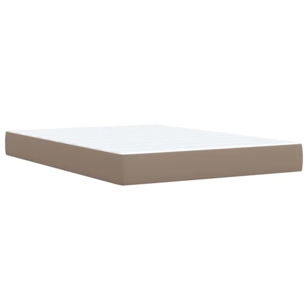 vidaXL Ramsäng med bäddmadrass cappuccino 140x190 cm konstläder