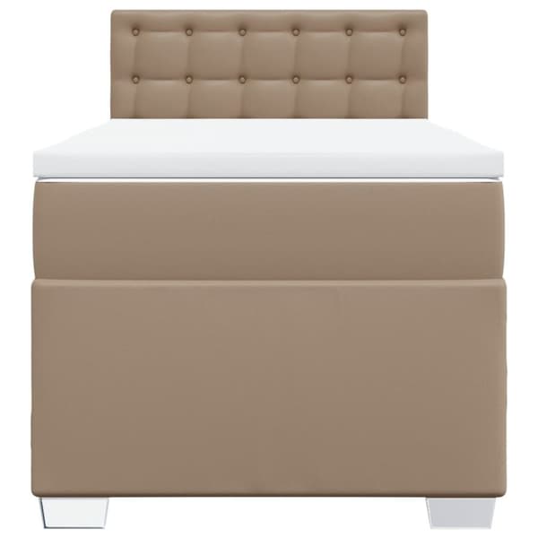 vidaXL kontinentalseng 80x200 cm kunstlæder cappuccinofarvet