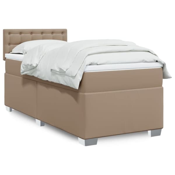 vidaXL kontinentalseng 80x200 cm kunstlæder cappuccinofarvet