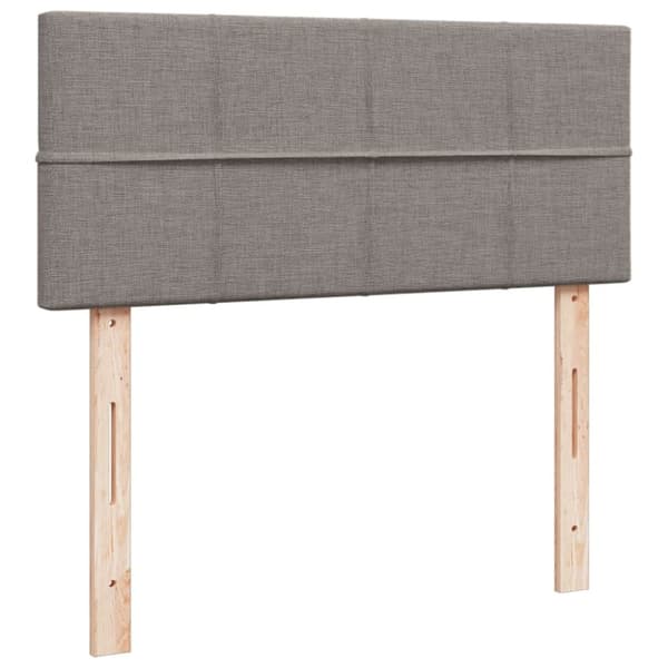 vidaXL Seng med madrass boksfjær gråbrun 120x200 cm stoff