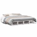 Miniatyrbilde 1 av 10: vidaXL Sengeramme med madrass hvit 200x200 cm heltre furu