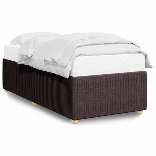 vidaXL Sengeramme mørkebrun 90x190 cm stoff