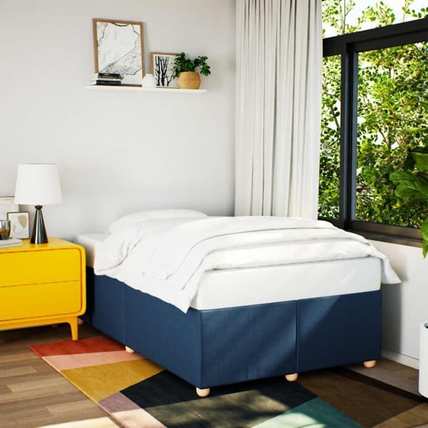vidaXL sengeramme 120x190 cm stof blå