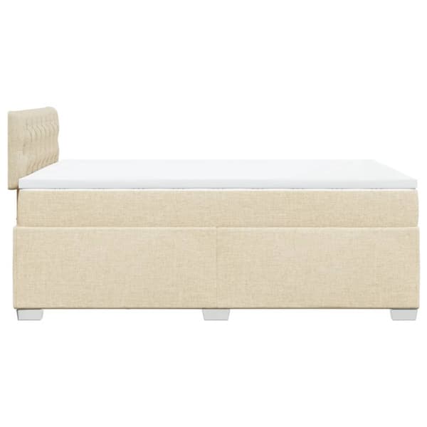 vidaXL kontinentalseng med madras 120x190 cm stof cremefarvet