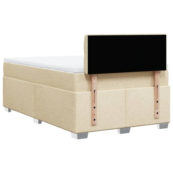 vidaXL kontinentalseng med madras 120x190 cm stof cremefarvet