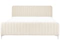 Miniatyrbilde 5 av 10: Sengeramme 180 x 200 cm Beige Fløyel Tufted Sengegavl Metallben Moderne Design