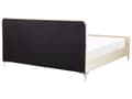 Miniatyrbilde 6 av 10: Sengeramme 180 x 200 cm Beige Fløyel Tufted Sengegavl Metallben Moderne Design
