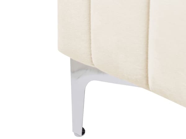 Sengeramme 180 x 200 cm Beige Fløyel Tufted Sengegavl Metallben Moderne Design