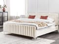 Miniatyrbilde 2 av 10: Sengeramme 180 x 200 cm Beige Fløyel Tufted Sengegavl Metallben Moderne Design
