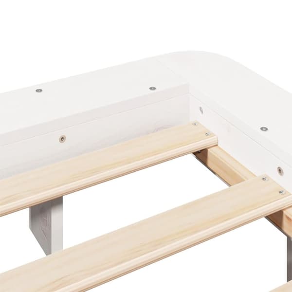vidaXL Sengeramme med madrass hvit 200x200 cm heltre furu