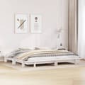 Miniatyrbilde 2 av 10: vidaXL Sengeramme med madrass hvit 200x200 cm heltre furu