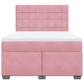 Miniatyrbilde 5 av 11: vidaXL Seng med madrass boksfjær rosa 140x190 cm fløyel