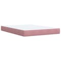 Miniatyrbilde 7 av 11: vidaXL Seng med madrass boksfjær rosa 140x190 cm fløyel