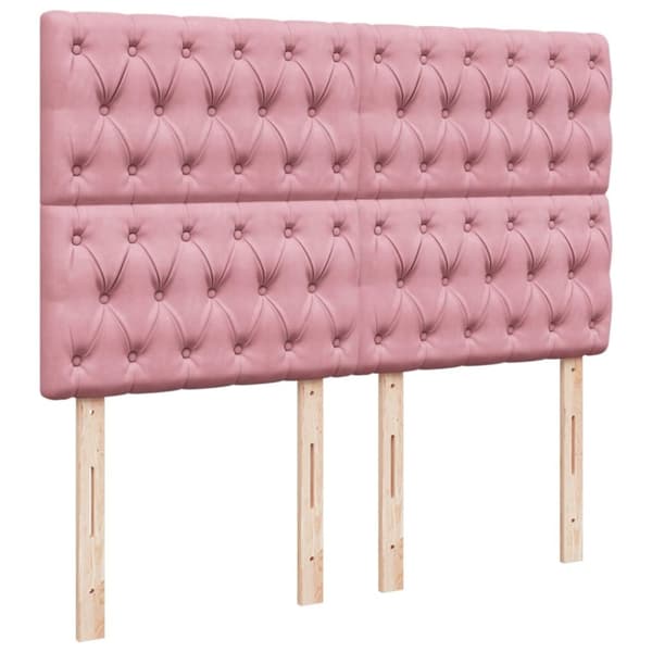 vidaXL Jenkkisänky patjalla pinkki 140x190 cm sametti