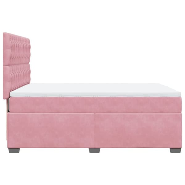vidaXL Jenkkisänky patjalla pinkki 140x190 cm sametti