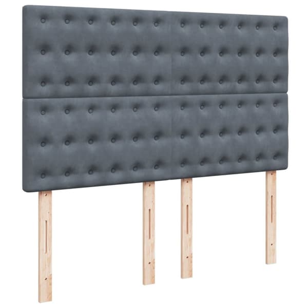 vidaXL Seng med madrass boksfjær mørkegrå 140x190 cm fløyel