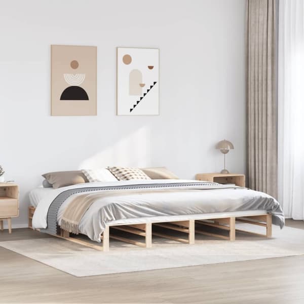 vidaXL Sängynrunko ilman patjaa 180x200 cm täysi mänty