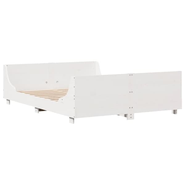 vidaXL sengeramme uden madras 150x200 cm massivt fyrretræ hvid