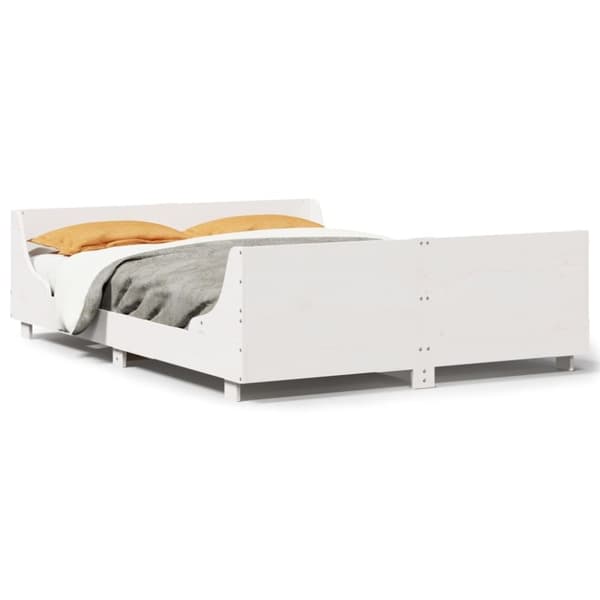 vidaXL sengeramme uden madras 150x200 cm massivt fyrretræ hvid
