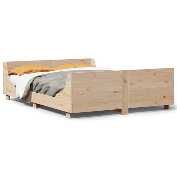 vidaXL Sengeramme uten madrass hvit 135x190 cm heltre furu