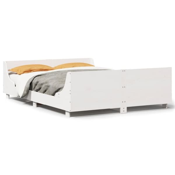 vidaXL Sengeramme uten madrass hvit 160x200 cm heltre furu
