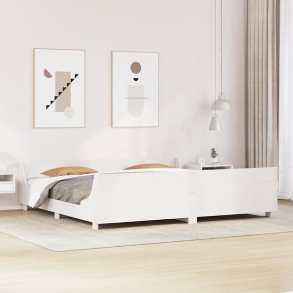 vidaXL Sengeramme uten madrass hvit 180x200 cm heltre furu