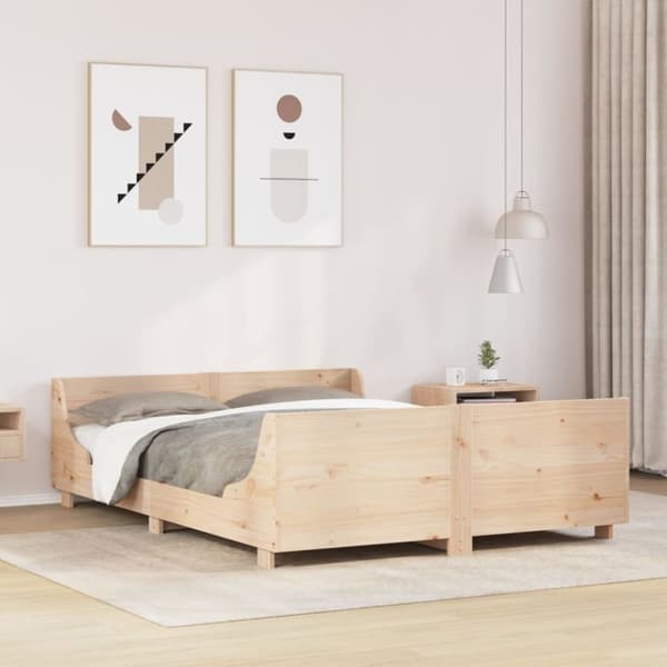 vidaXL Sängynrunko ilman patjaa 160x200 cm täysi mänty