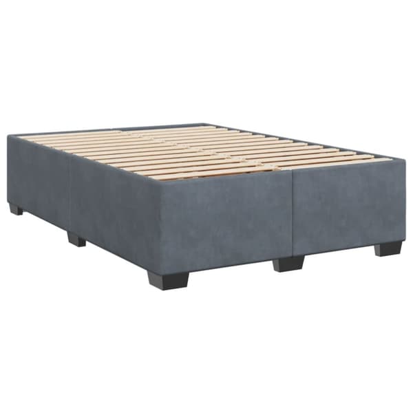 vidaXL Ramsäng med madrass mörkgrå 140x190 cm sammet