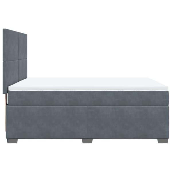 vidaXL Ramsäng med madrass mörkgrå 140x190 cm sammet