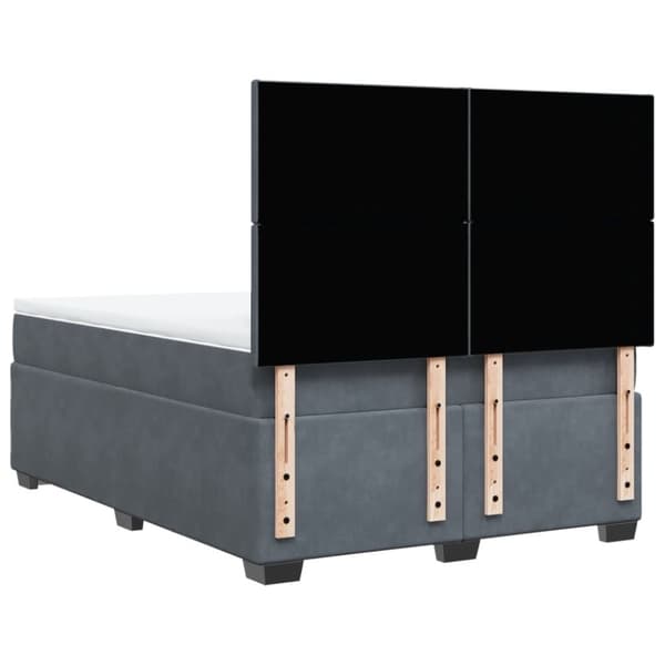 vidaXL Ramsäng med madrass mörkgrå 140x190 cm sammet