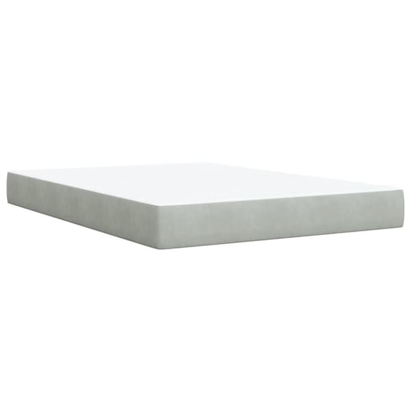 vidaXL Ramsäng med madrass ljusgrå 140x190 cm sammet