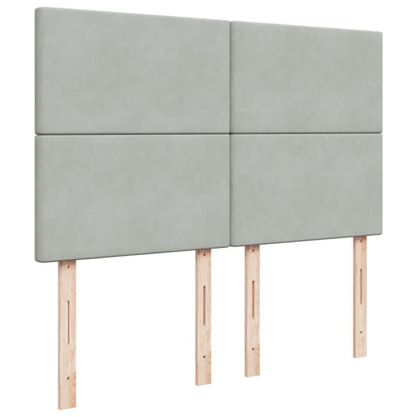 vidaXL Ramsäng med madrass ljusgrå 140x190 cm sammet