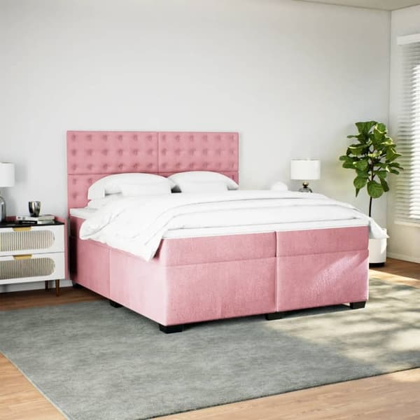 vidaXL Jenkkisänky patjalla pinkki 200x200 cm kangas