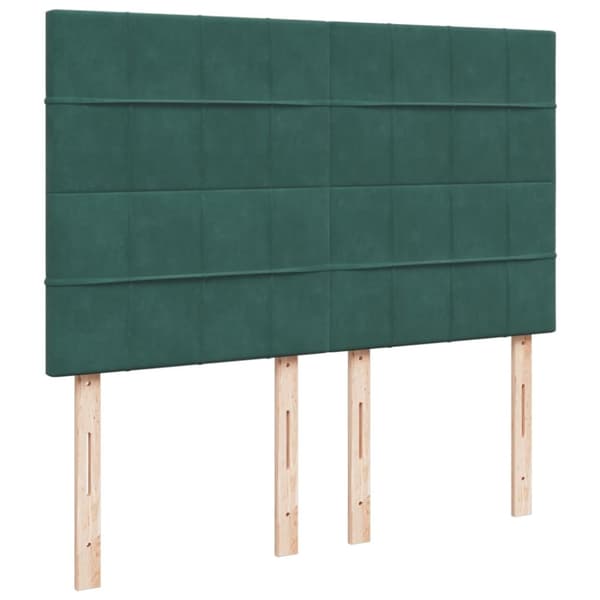 vidaXL Seng med madrass boksfjær mørkegrønn 140x190 cm fløyel