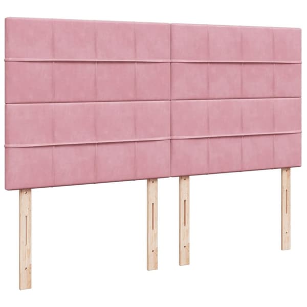 vidaXL kontinentalseng med madras 200x200 cm fløjl lyserød