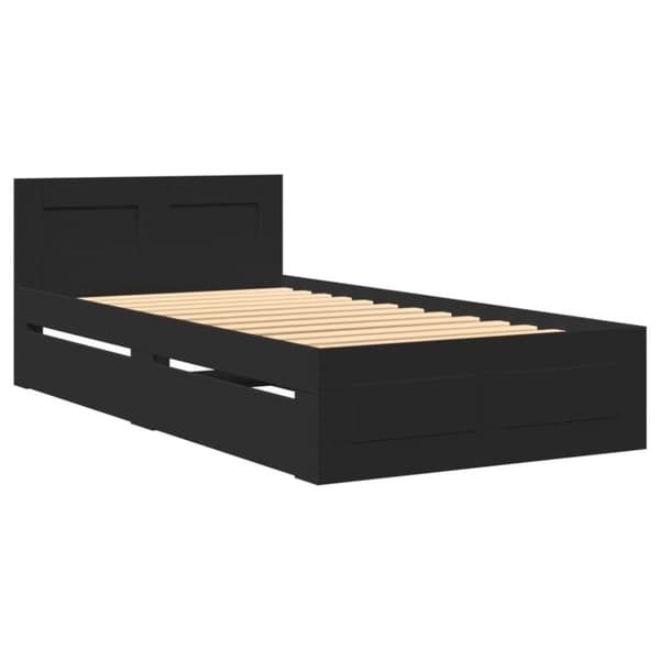 vidaXL Sengeramme med hodegavl svart 90x200 cm konstruert tre