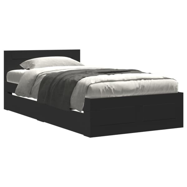 vidaXL Sengeramme med hodegavl svart 90x200 cm konstruert tre